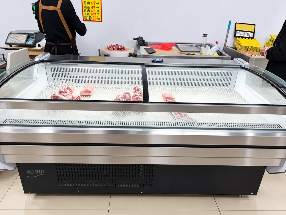 sliding glass lid meat display showcase, direct cooling commercial deli refrigerated counter