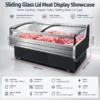 sliding glass lid meat display showcase, direct cooling commercial deli refrigerated counter