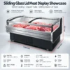 sliding glass lid meat display showcase, direct cooling commercial deli refrigerated counter
