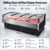 sliding glass lid meat display showcase, direct cooling commercial deli refrigerated counter