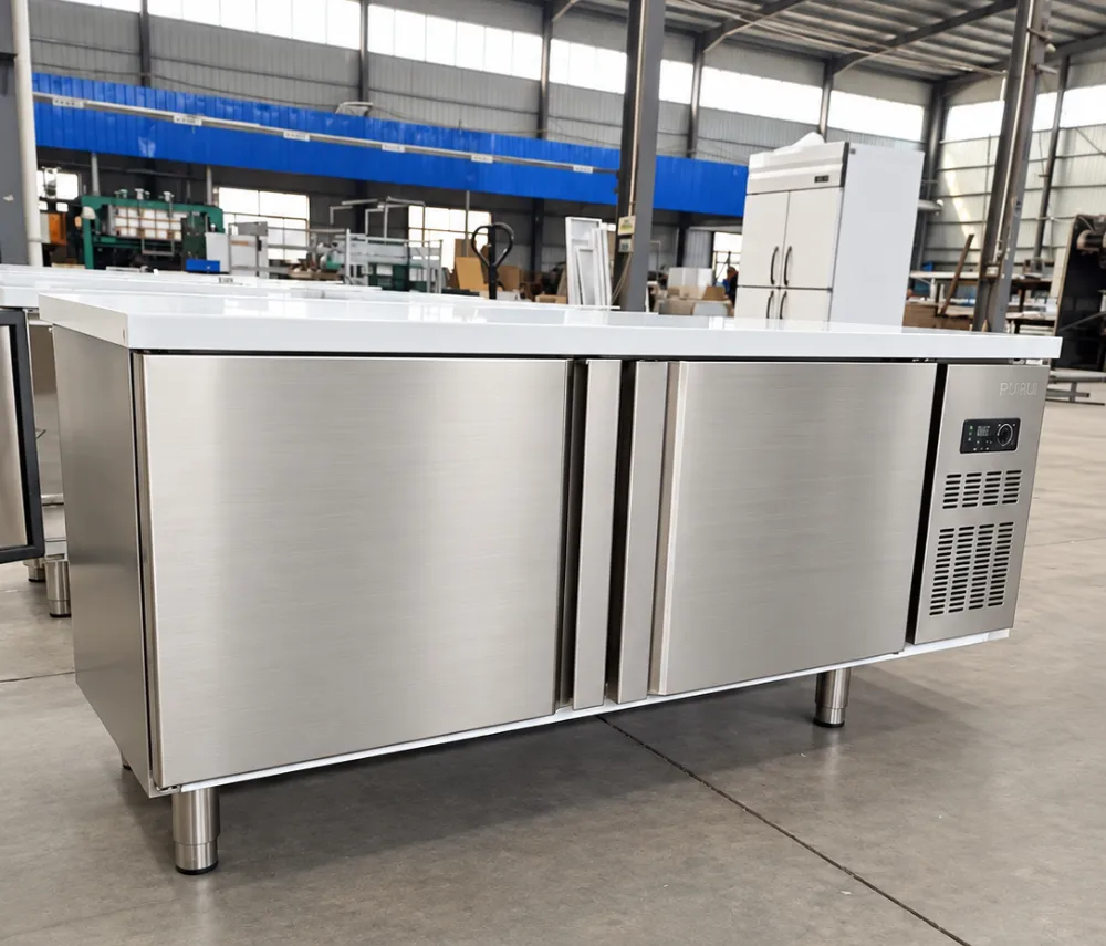 stainless steel fresh keeping refrigerated counter & kitchen freezer worktable