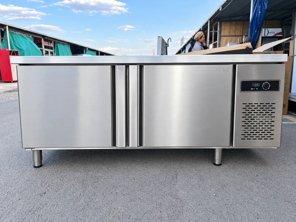 stainless steel fresh keeping refrigerated counter & kitchen freezer worktable