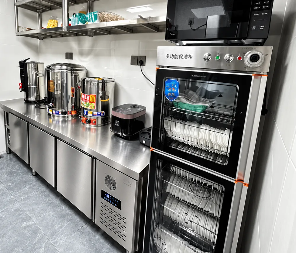 stainless steel fresh keeping refrigerated counter & kitchen freezer worktable