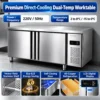 stainless steel fresh keeping refrigerated counter & kitchen freezer worktable