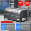 supermarket curved glass display freezer with sliding lids