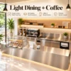 all in one café & bakery solution with stainless steel counters & equipment