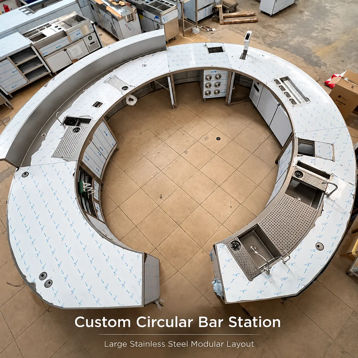custom modular circular bar station