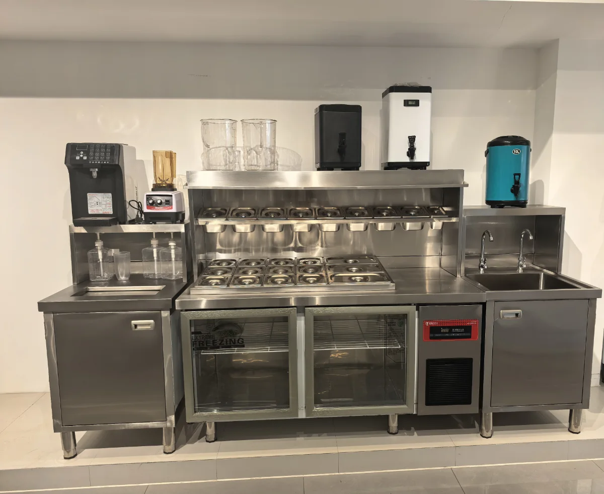 commercial bubble tea bar station equipment
