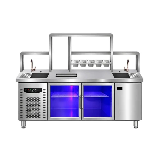 commercial bubble tea refrigerated prep counter (复制)commercial bubble tea bar station equipment