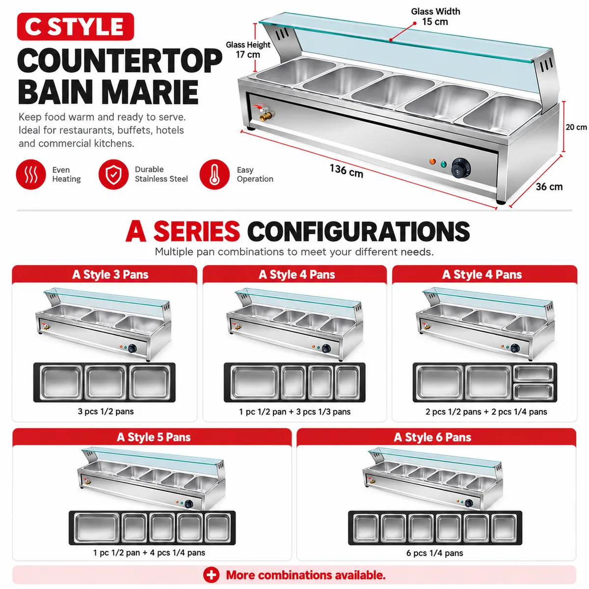 commercial countertop electric food warmer with glass sneeze guard
