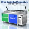 commercial countertop refrigerated pizza prep station