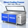 commercial countertop refrigerated pizza prep station
