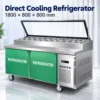 commercial countertop refrigerated pizza prep station