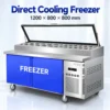 commercial countertop refrigerated pizza prep station