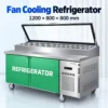 commercial countertop refrigerated pizza prep station