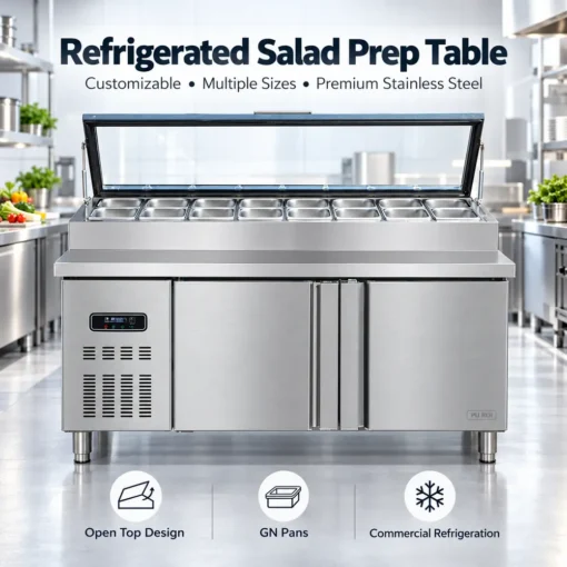 commercial refrigerated salad & fruit display case