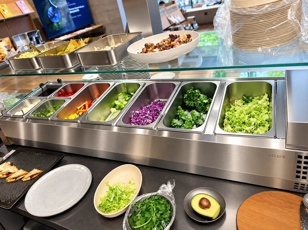 commercial salad prep table