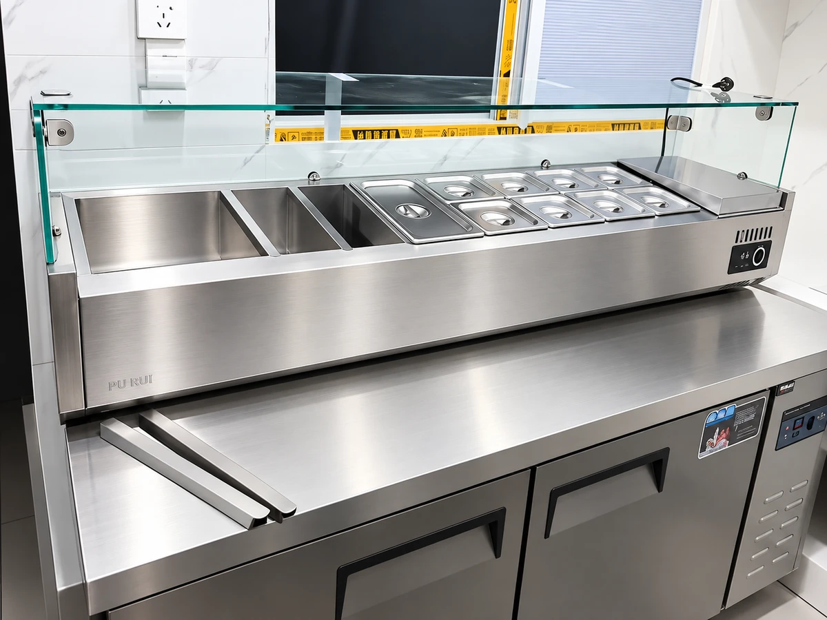 commercial salad prep table
