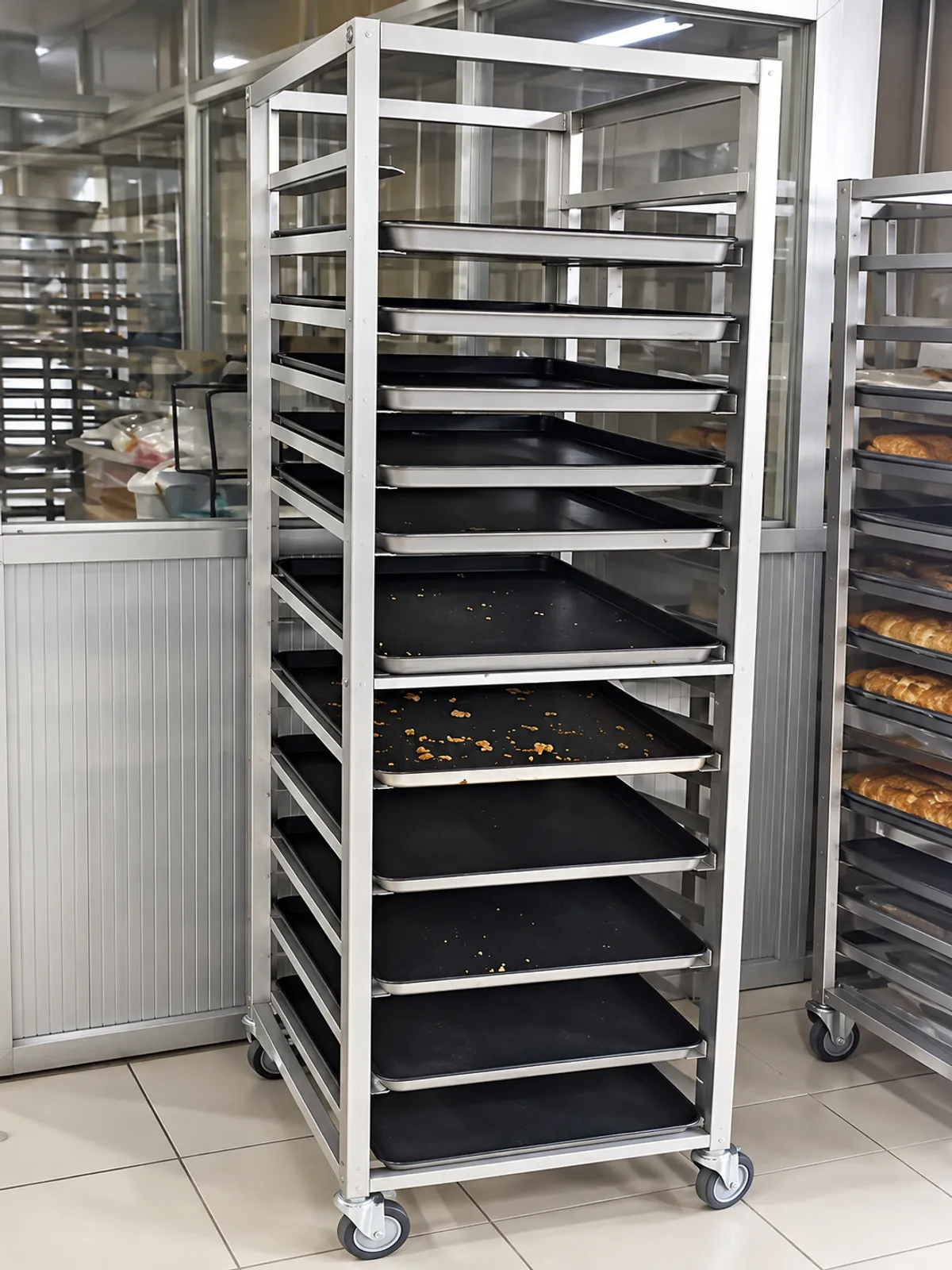 commercial stainless steel gn pan rack trolley