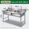 commercial stainless steel kitchen sink