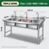 commercial stainless steel kitchen sink