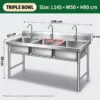 commercial stainless steel kitchen sink