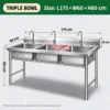 commercial stainless steel kitchen sink