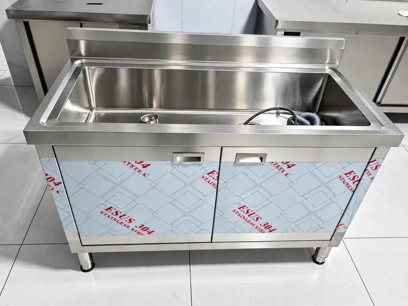 commercial stainless steel kitchen sink cabinet
