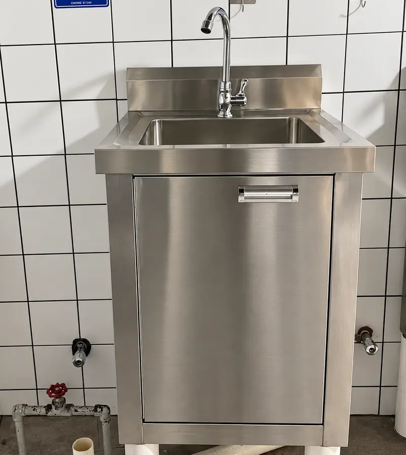 commercial stainless steel kitchen sink cabinet