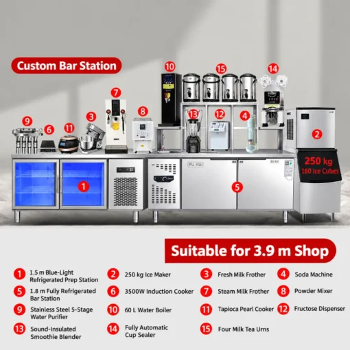 complete bubble tea shop bar station equipment solution