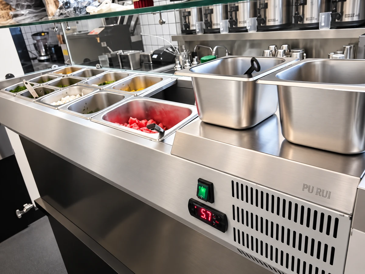 custom refrigerated & freezer salad prep table