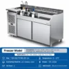 custom stainless steel refrigerated cocktail bar station