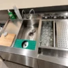 custom stainless steel refrigerated cocktail bar station