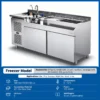 custom stainless steel refrigerated cocktail bar station