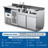 custom stainless steel refrigerated cocktail bar station