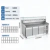 marble top refrigerated pizza & salad prep table