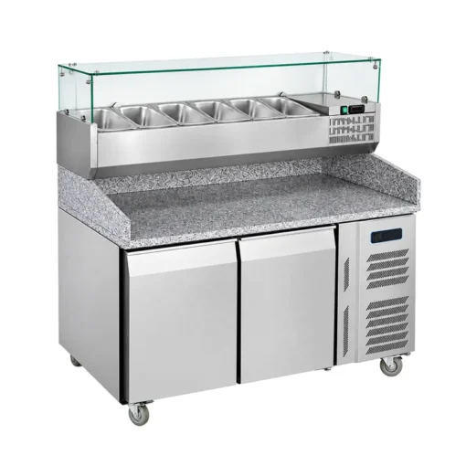 marble top refrigerated pizza & salad prep table