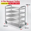 stainless steel mobile dish collection trolley