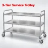 stainless steel mobile dish collection trolley